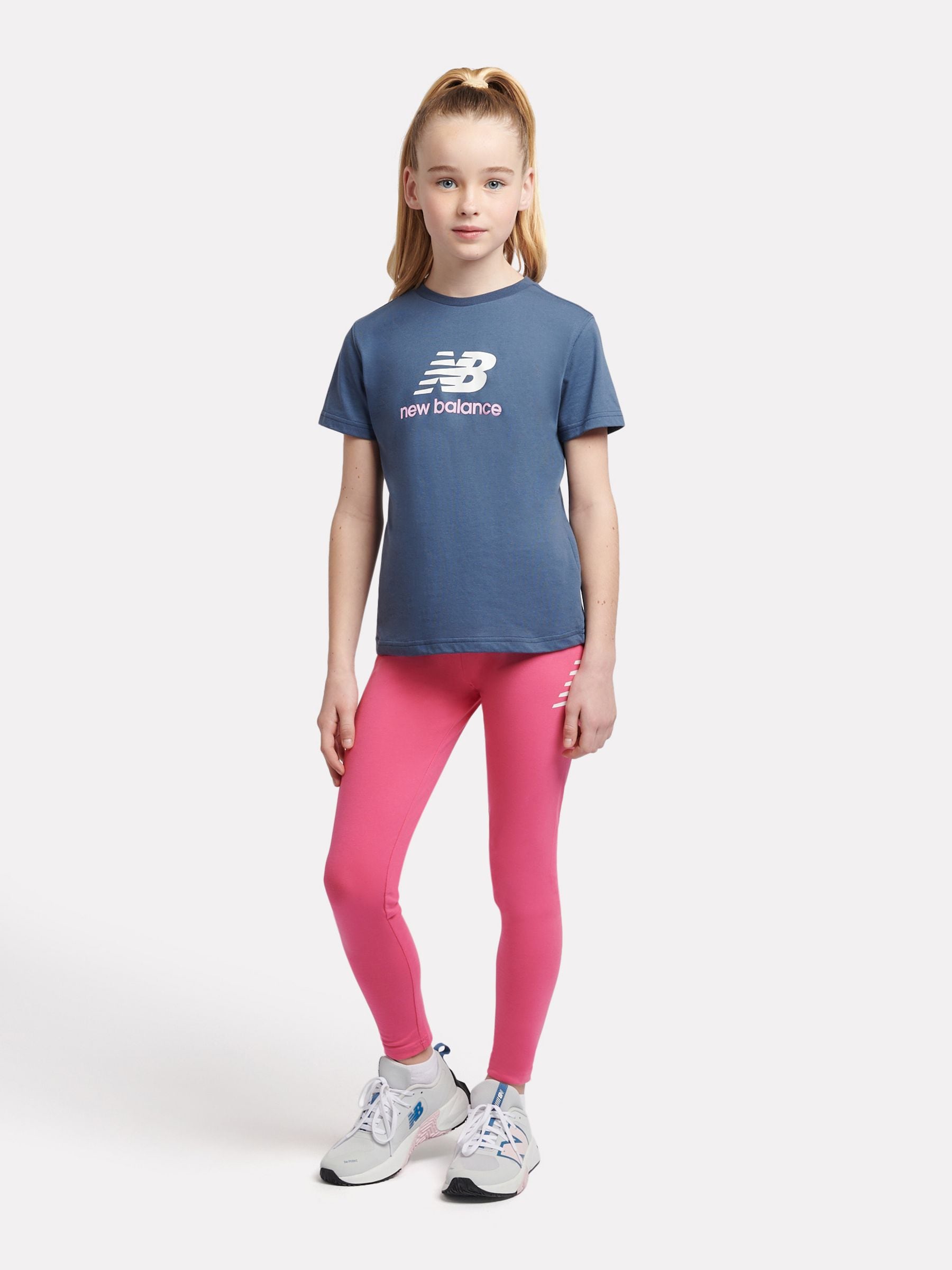 New Balance Dark Blue Stacked Logo T-Shirt image 5