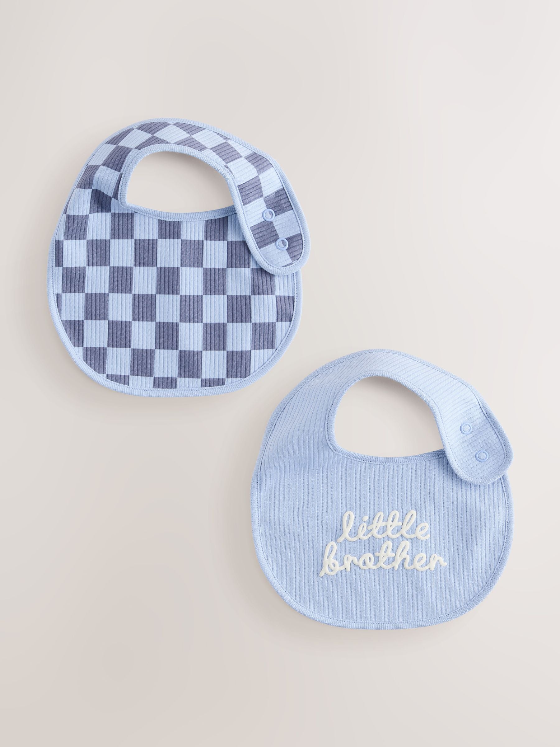 Blue Little Brother Baby Bibs 2 Pack image 1