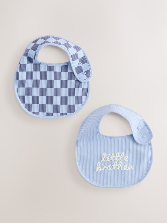 Blue Little Brother Baby Bibs 2 Pack image 1