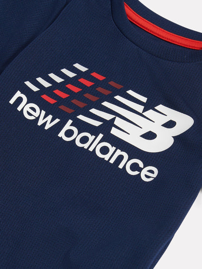 New Balance Blue/Red Contrast Athletic T-Shirt & Shorts Set image 5