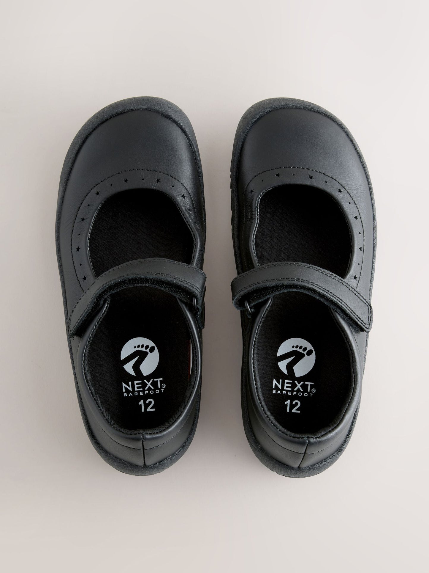 Black Leather Standard Fit (F) Barefoot Mary Jane School Shoes image 5