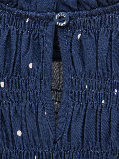 Dsiney Kidz - Joules Girls' Ellington Navy Blue Long Sleeve Shirred Dress image 5