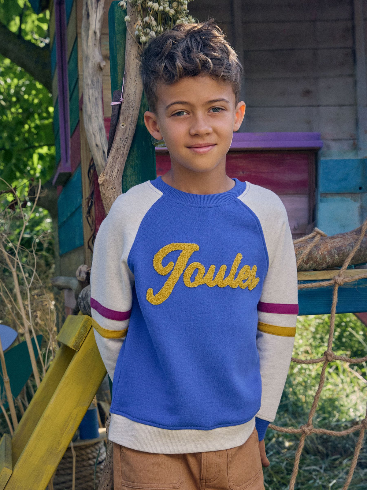 Dsiney Kidz - Joules Boys' Rowan Blue Raglan Sweatshirt image 1
