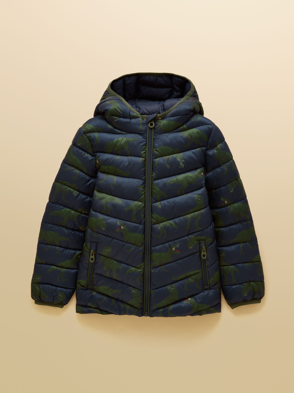 Joules Kids' Cairn Navy Dino Showerproof Padded Coat - image 2