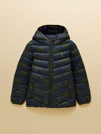 Joules Kids' Cairn Navy Dino Showerproof Padded Coat - image 2