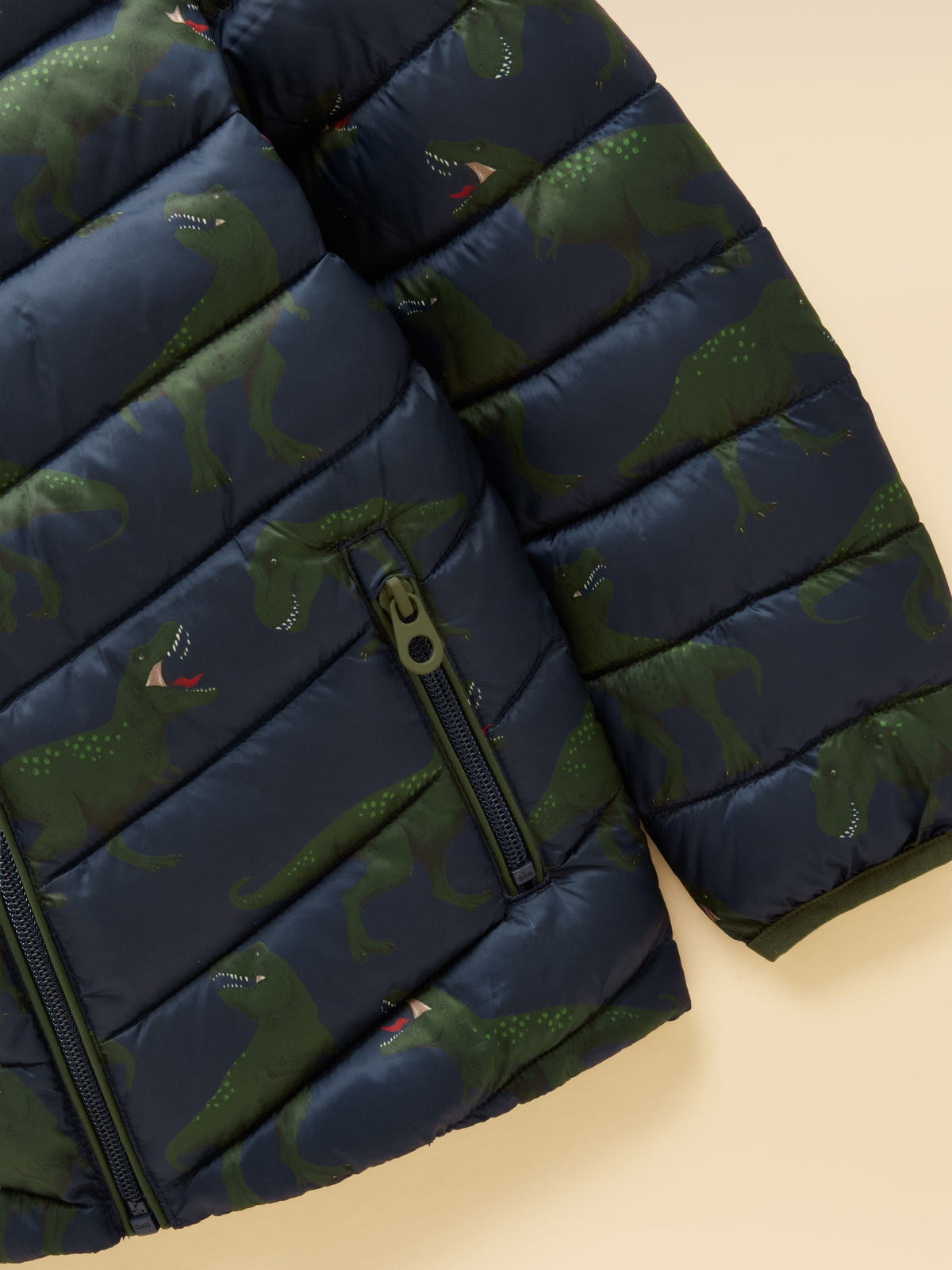 Joules Kids' Cairn Navy Dino Showerproof Padded Coat - image 5
