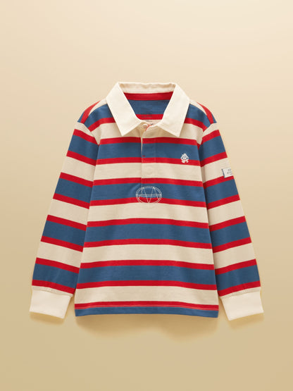 Dsiney Kidz - Joules Boys' Rugby Club Red & Blue Long Sleeve Rugby Shirt image 2