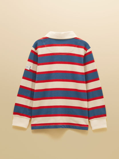 Dsiney Kidz - Joules Boys' Rugby Club Red & Blue Long Sleeve Rugby Shirt image 3