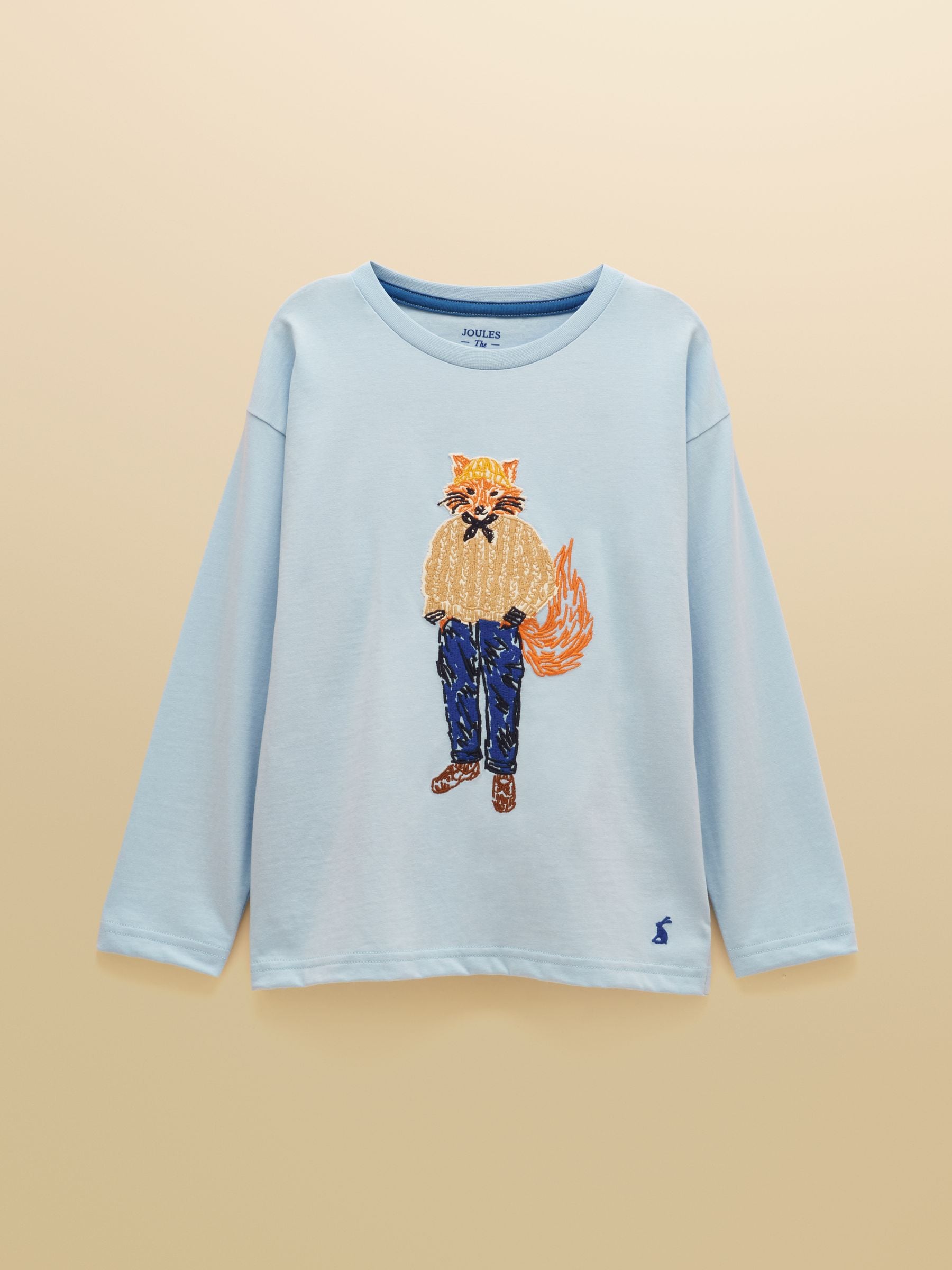 Dsiney Kidz - Joules Boys' Finlay Blue Jonty Long Sleeve Applique Graphic T-Shirt image 2