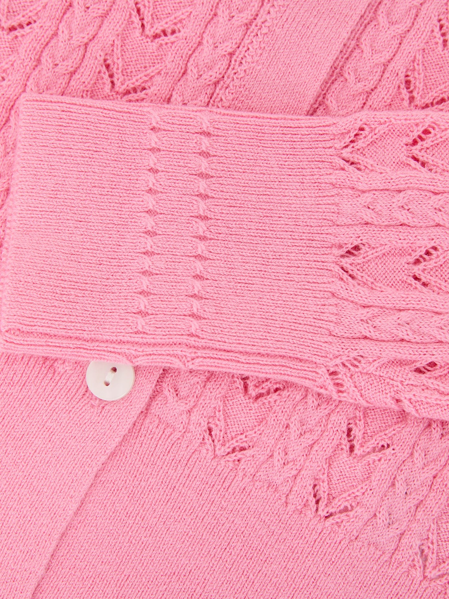 Dsiney Kidz - Reiss Bright Pink Flo 9-13 yrs Wool-Cotton Pointelle Cardigan image 4