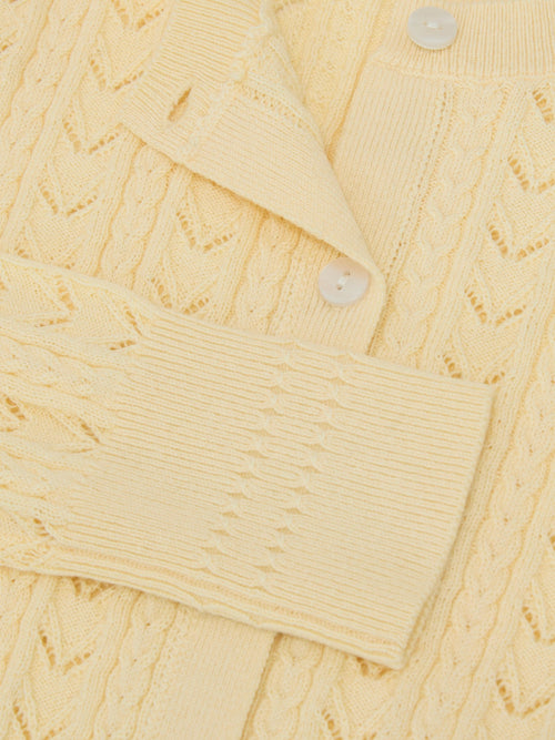Reiss Lemon Flo 9-13 yrs Wool-Cotton Pointelle Cardigan image 1