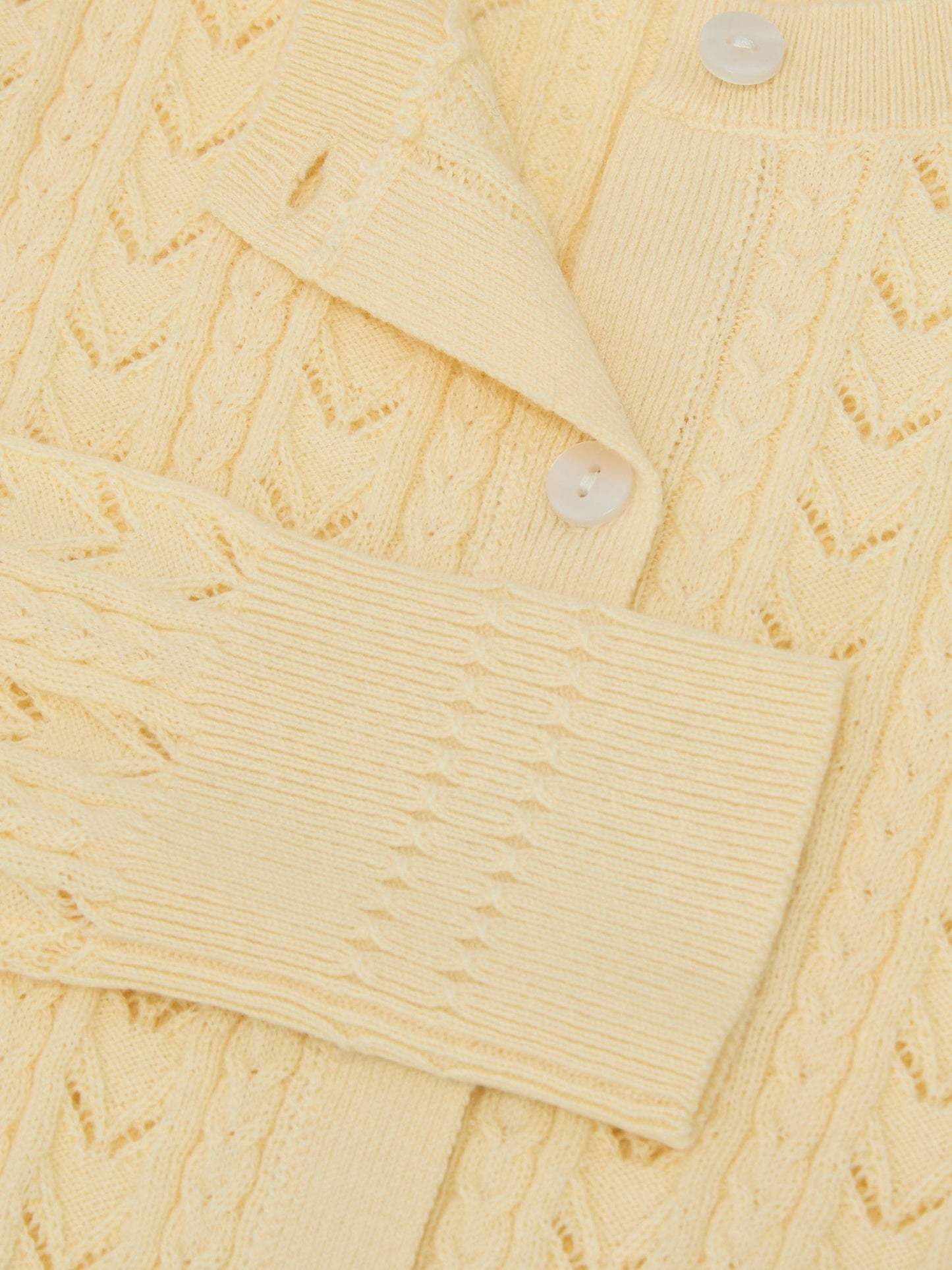 Reiss Lemon Flo 9-13 yrs Wool-Cotton Pointelle Cardigan image 1