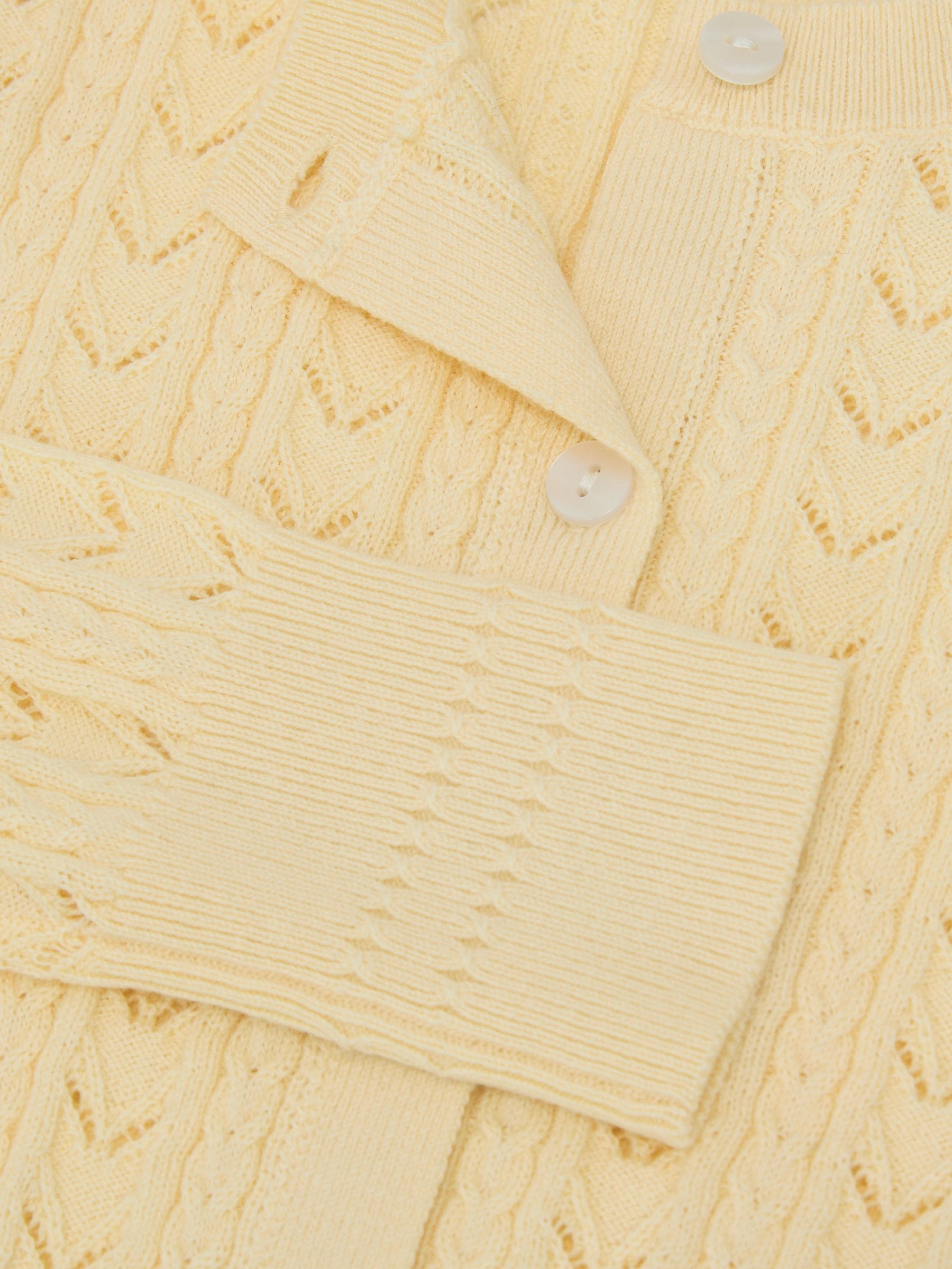 Reiss Lemon Flo 9-13 yrs Wool-Cotton Pointelle Cardigan image 1