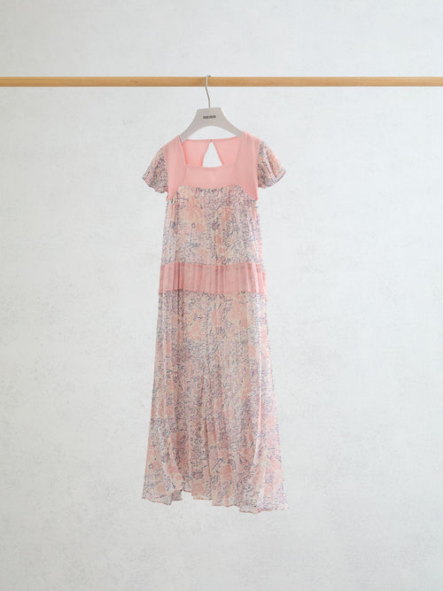 Reiss Pink Natasha 9-13 yrs Floral-Print Pleated Jumpsuit image 1