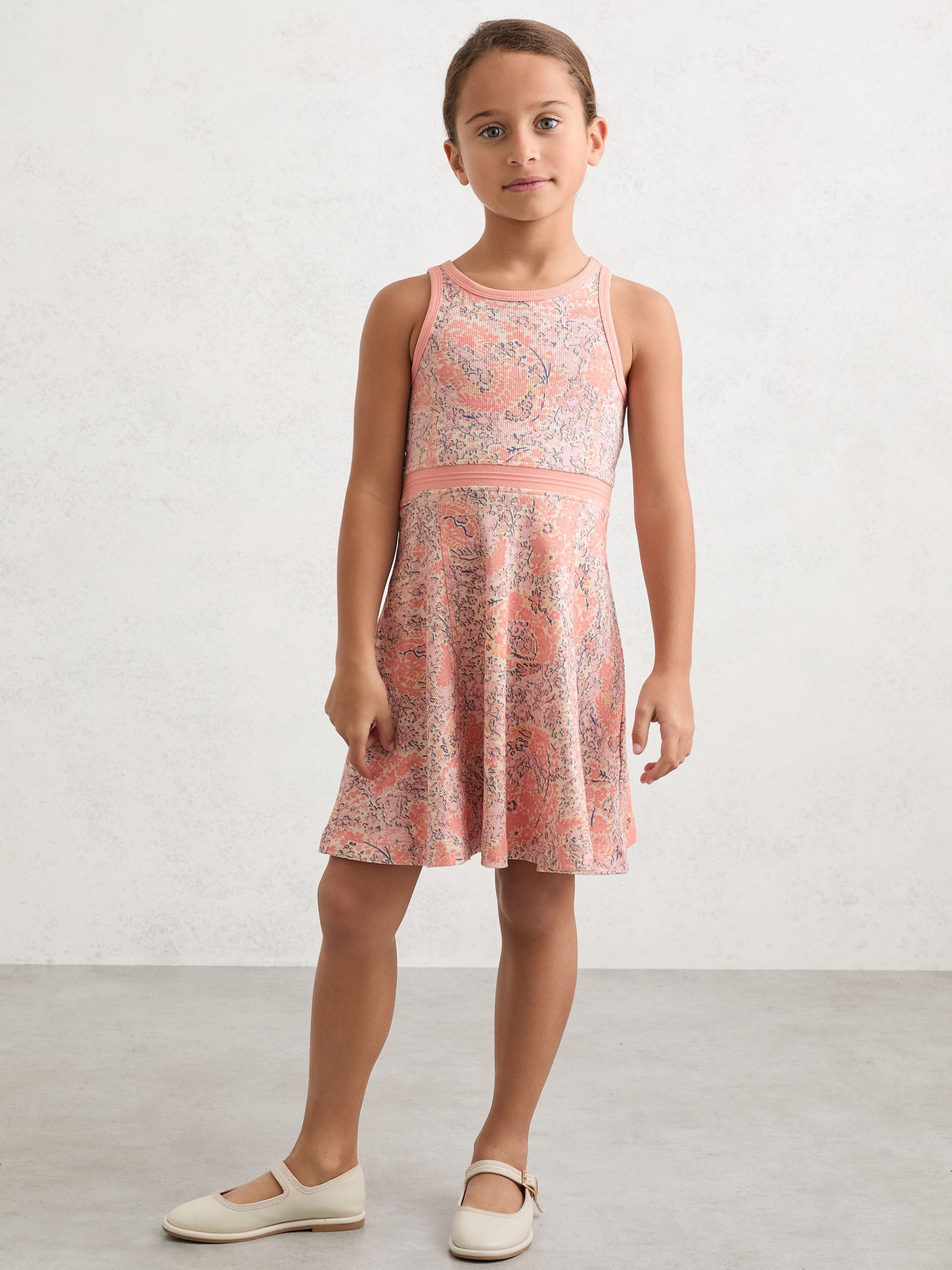 Reiss Multi Eden 9-13 yrs Stretch-Cotton Floral Sleeveless Dress image 3