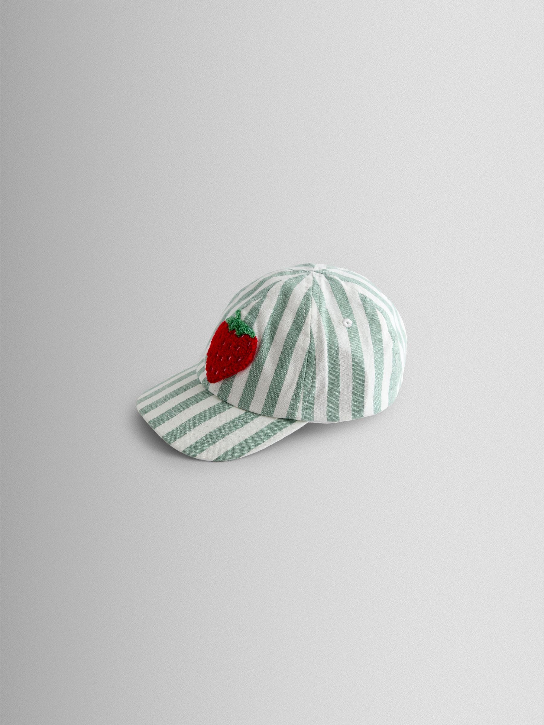 JoJo Maman Bébé Light Green Strawberry Bouclé Cap image 2