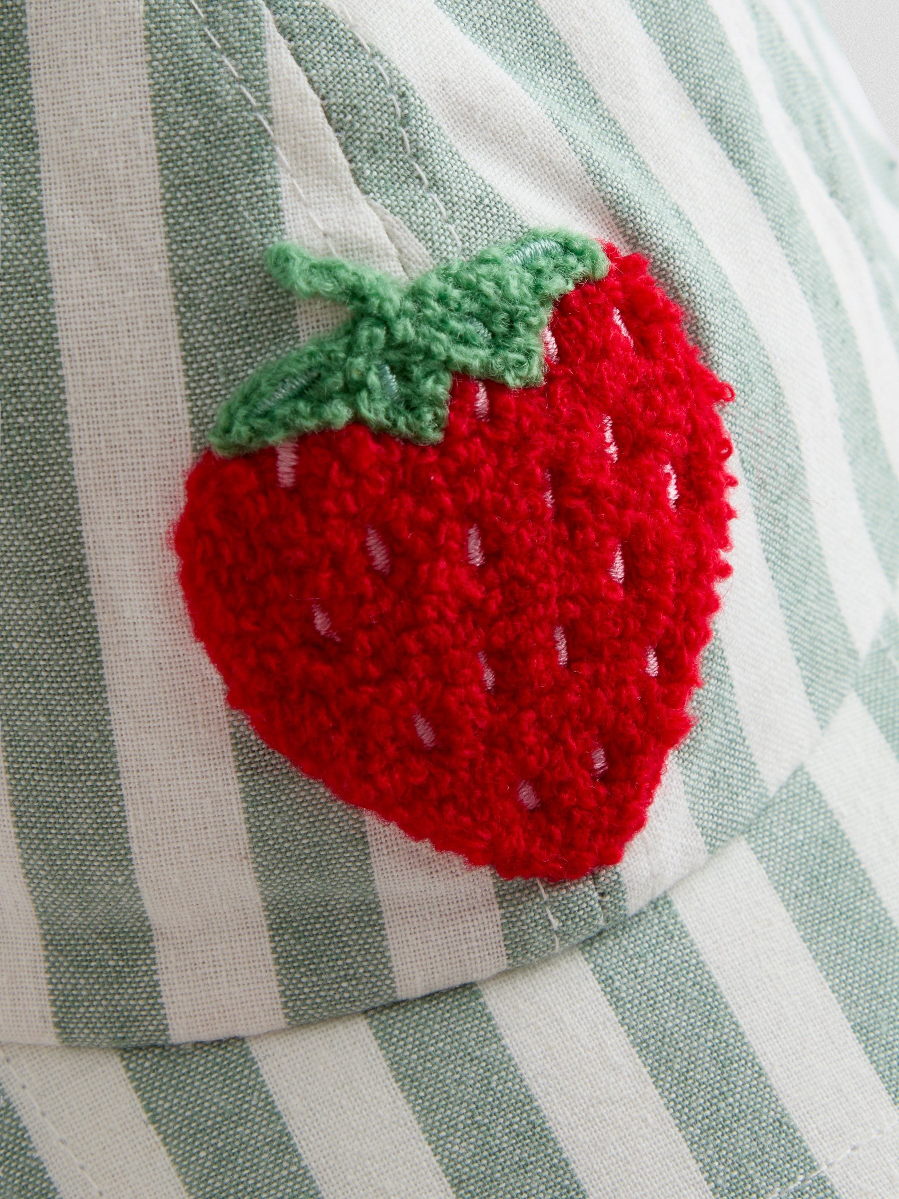 JoJo Maman Bébé Light Green Strawberry Bouclé Cap image 4