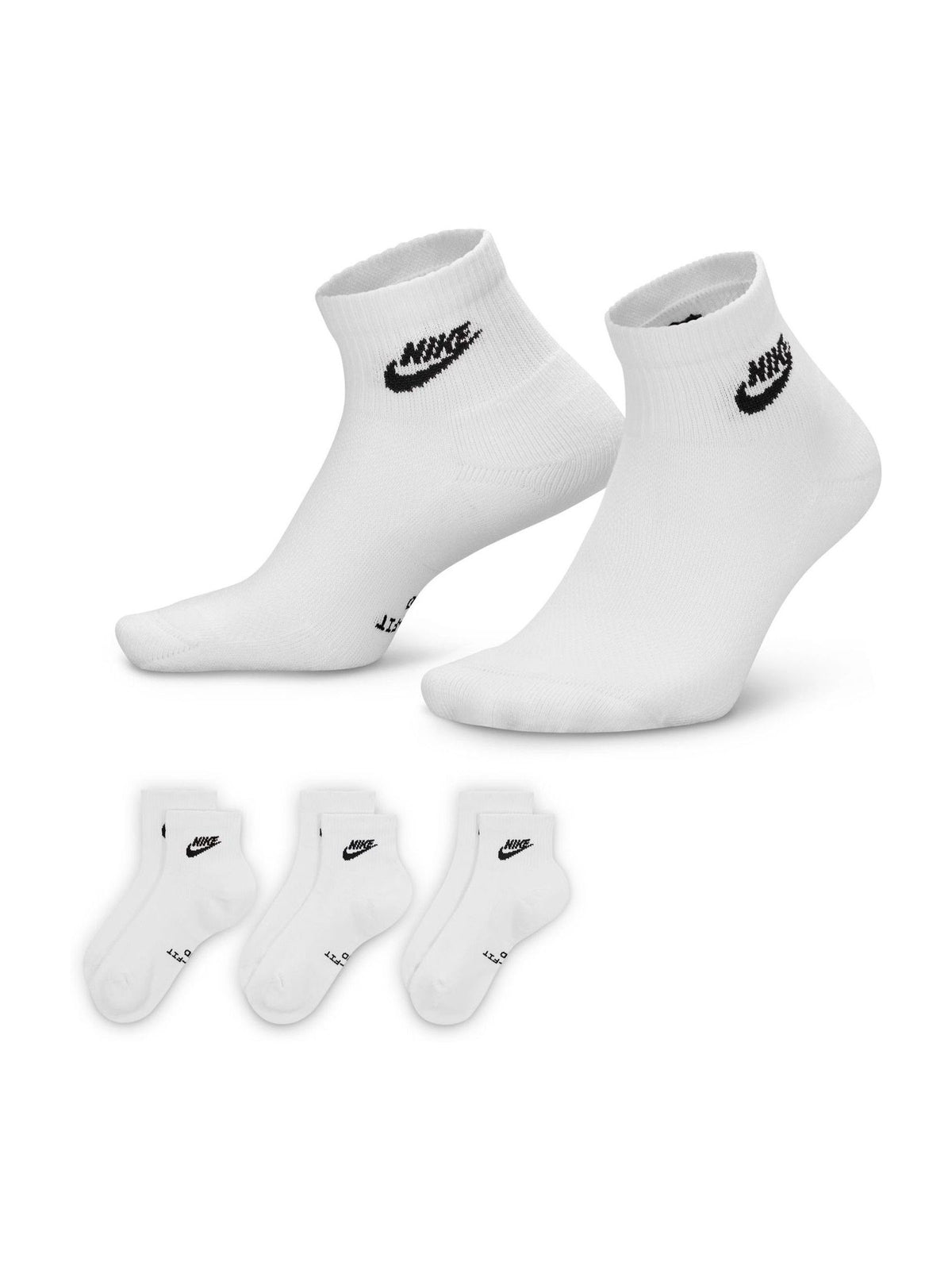 Nike White Ankle Everyday Crew Socks 3 Pack - image 1