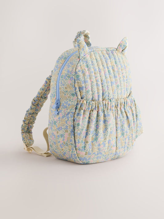 Floral Blue Ditsy Cat Backpack image 1