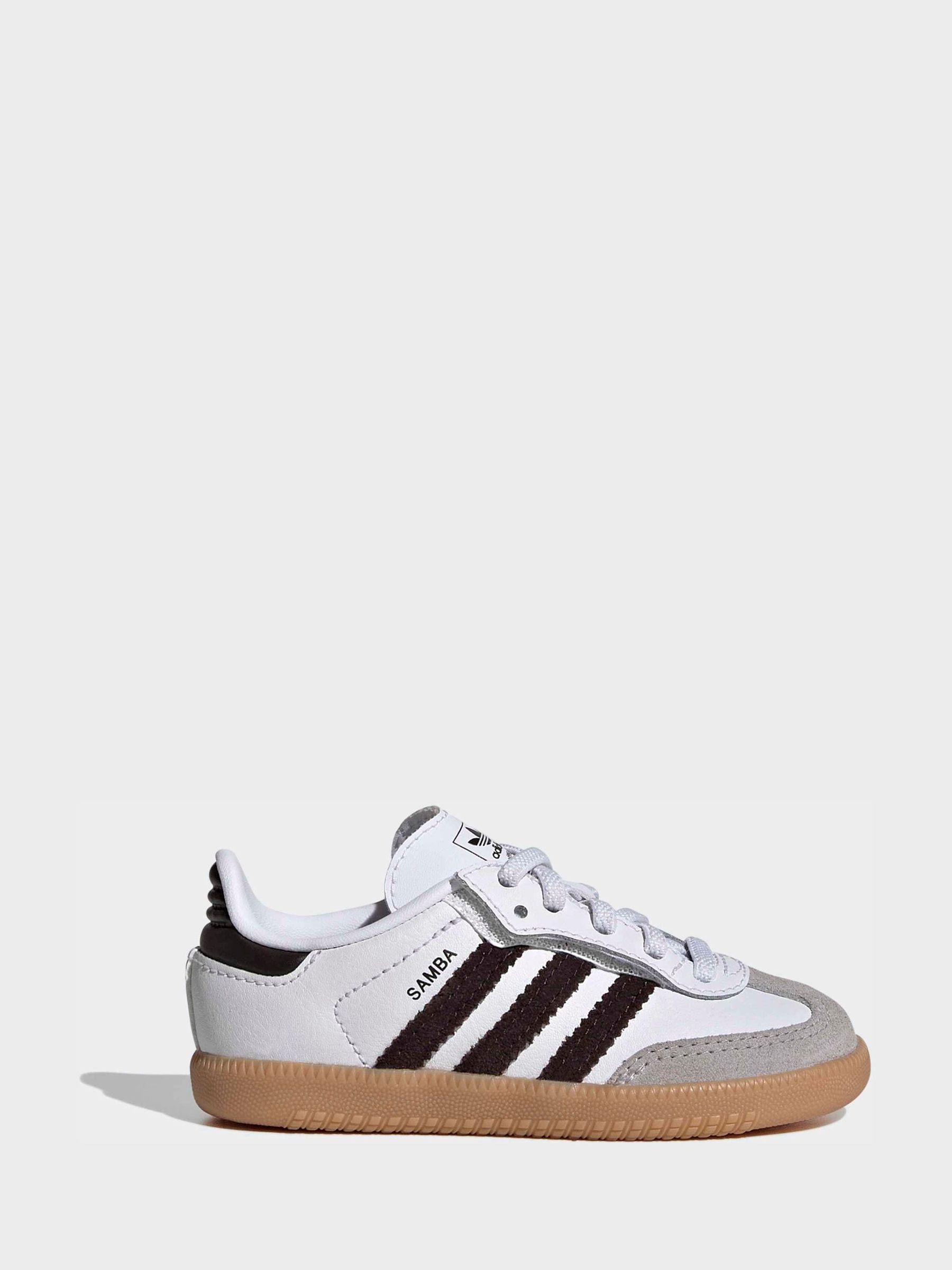 adidas Originals White/Black/Grey Samba OG Comfort Closure Elastic Lace Infant Trainers image 2