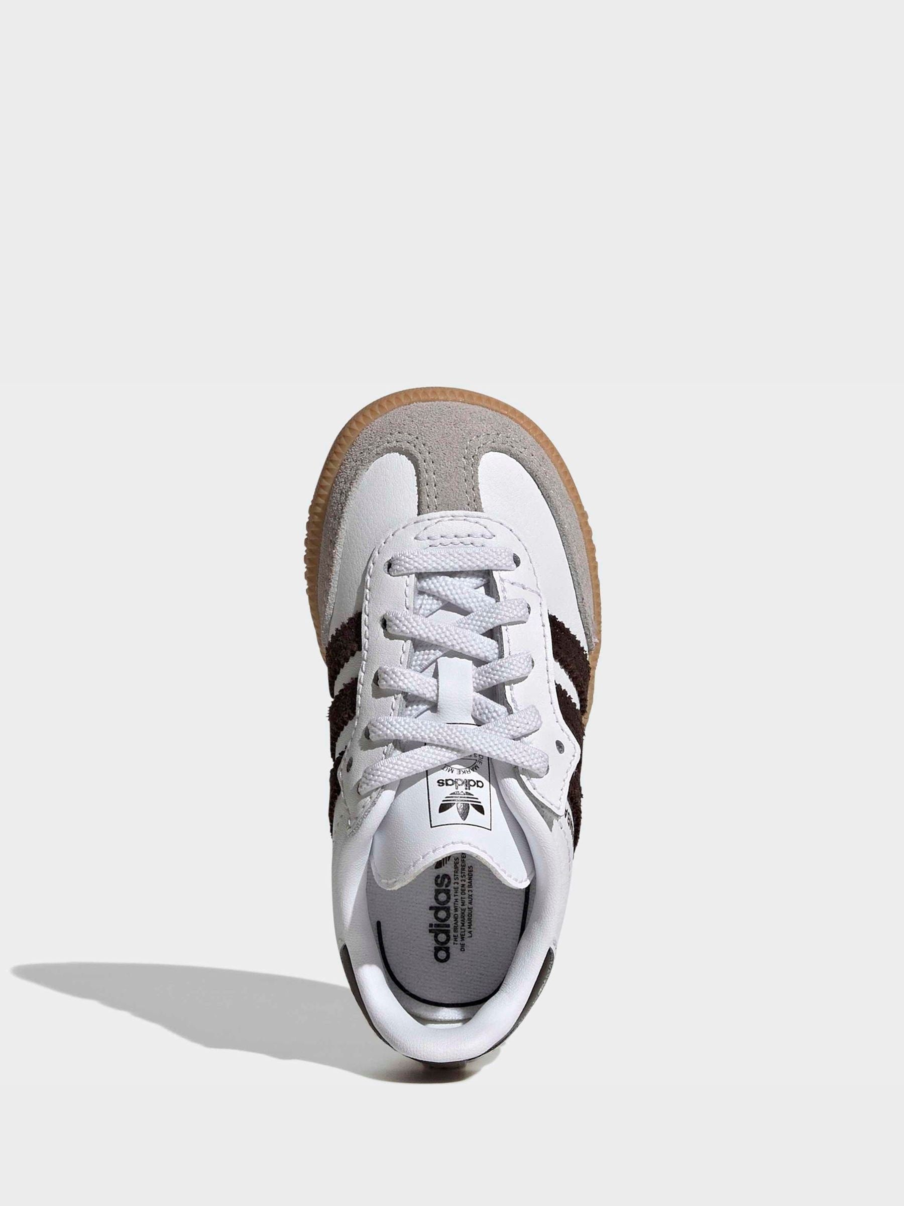 adidas Originals White/Black/Grey Samba OG Comfort Closure Elastic Lace Infant Trainers image 4