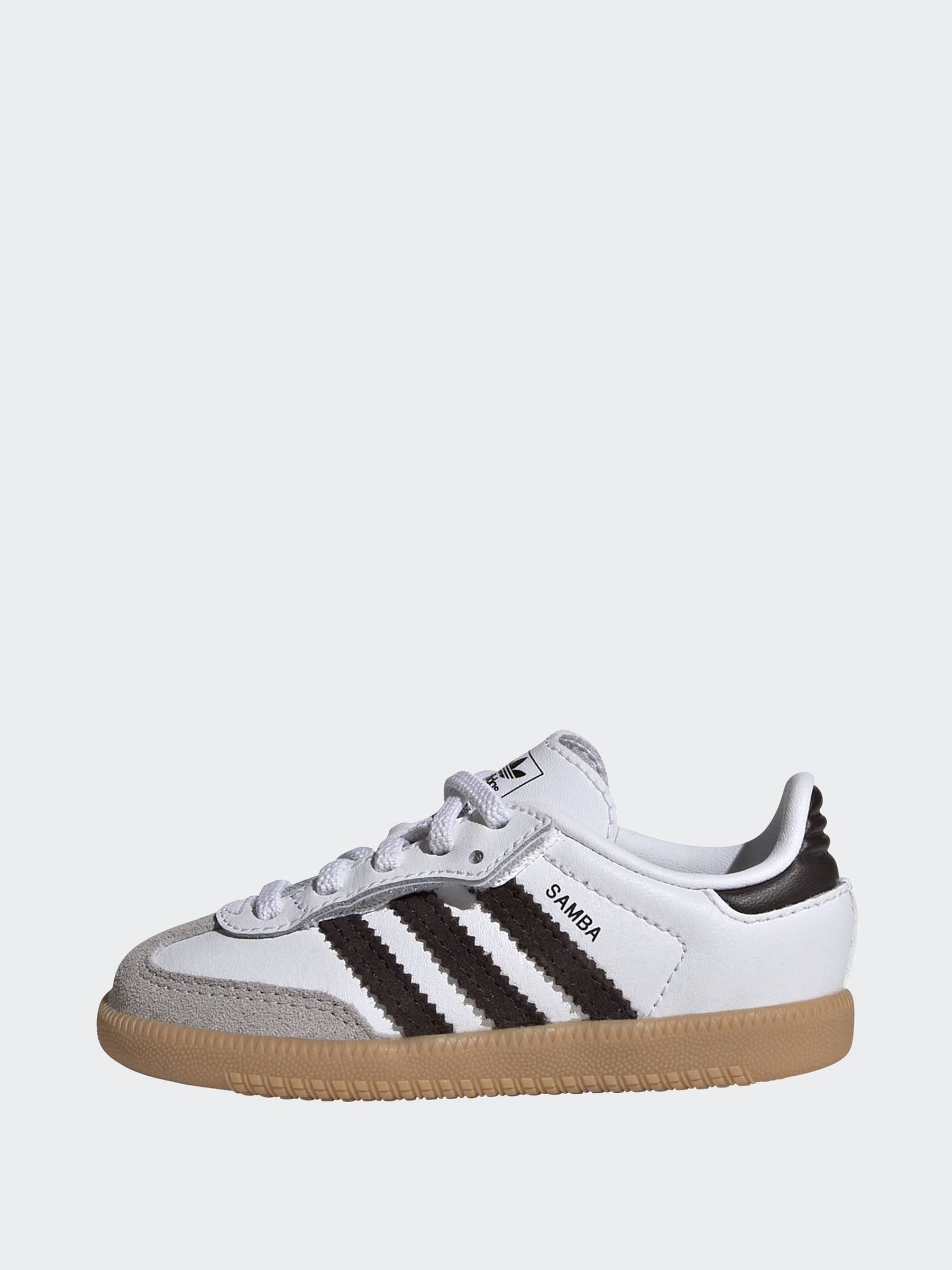 adidas Originals White/Black/Grey Samba OG Comfort Closure Elastic Lace Infant Trainers image 7