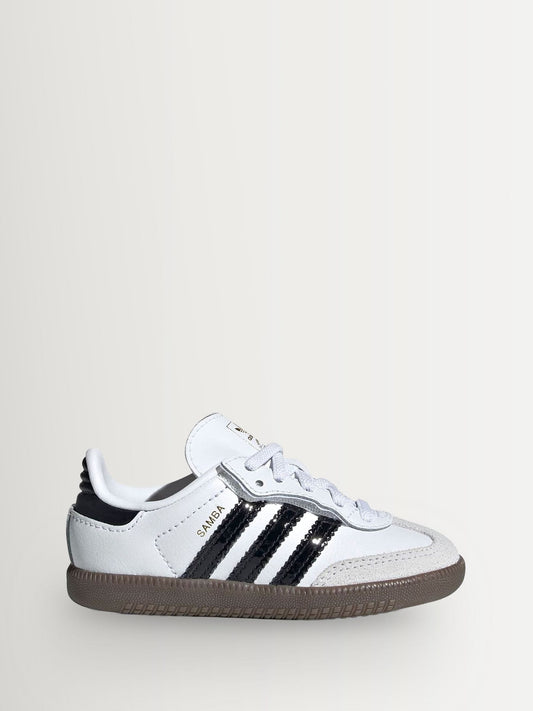 adidas Originals White/Black Samba OG Comfort Closure Elastic Lace Infant Trainers image 1