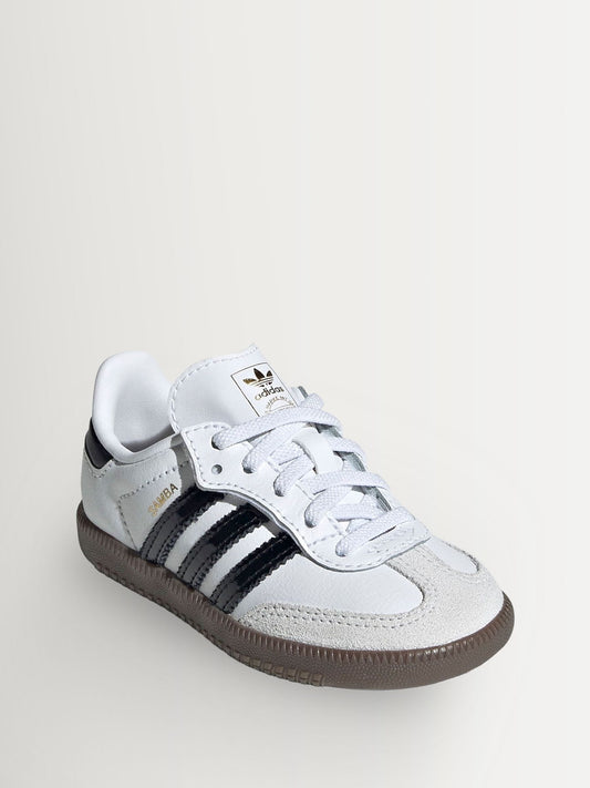 adidas Originals White/Black Samba OG Comfort Closure Elastic Lace Infant Trainers image 2