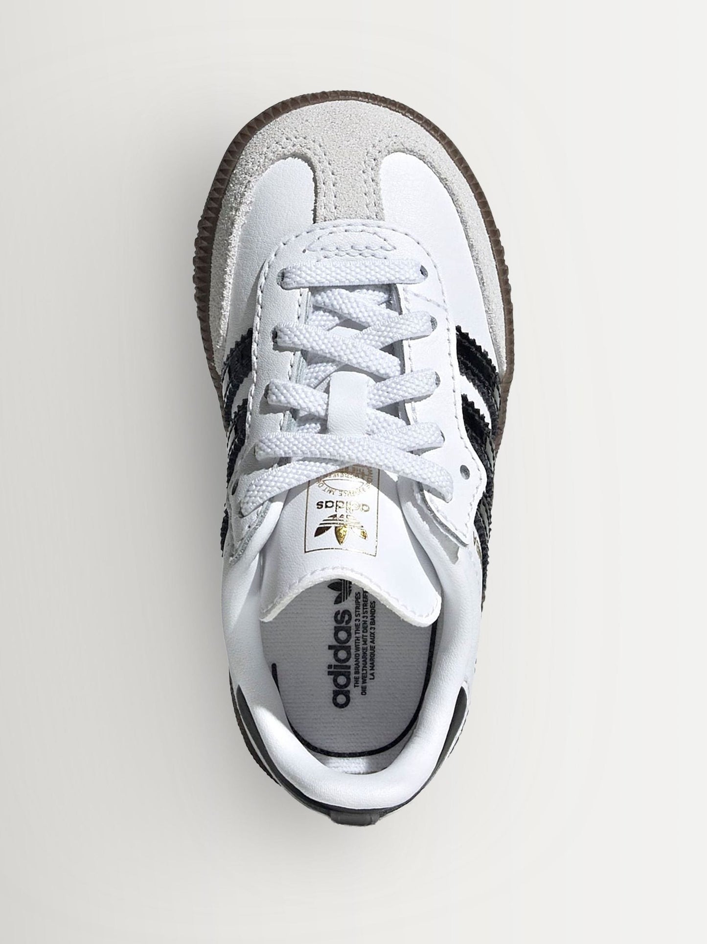 adidas Originals White/Black Samba OG Comfort Closure Elastic Lace Infant Trainers image 4