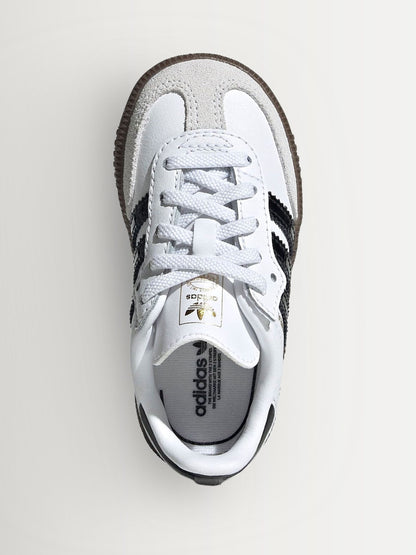 adidas Originals White/Black Samba OG Comfort Closure Elastic Lace Infant Trainers image 4