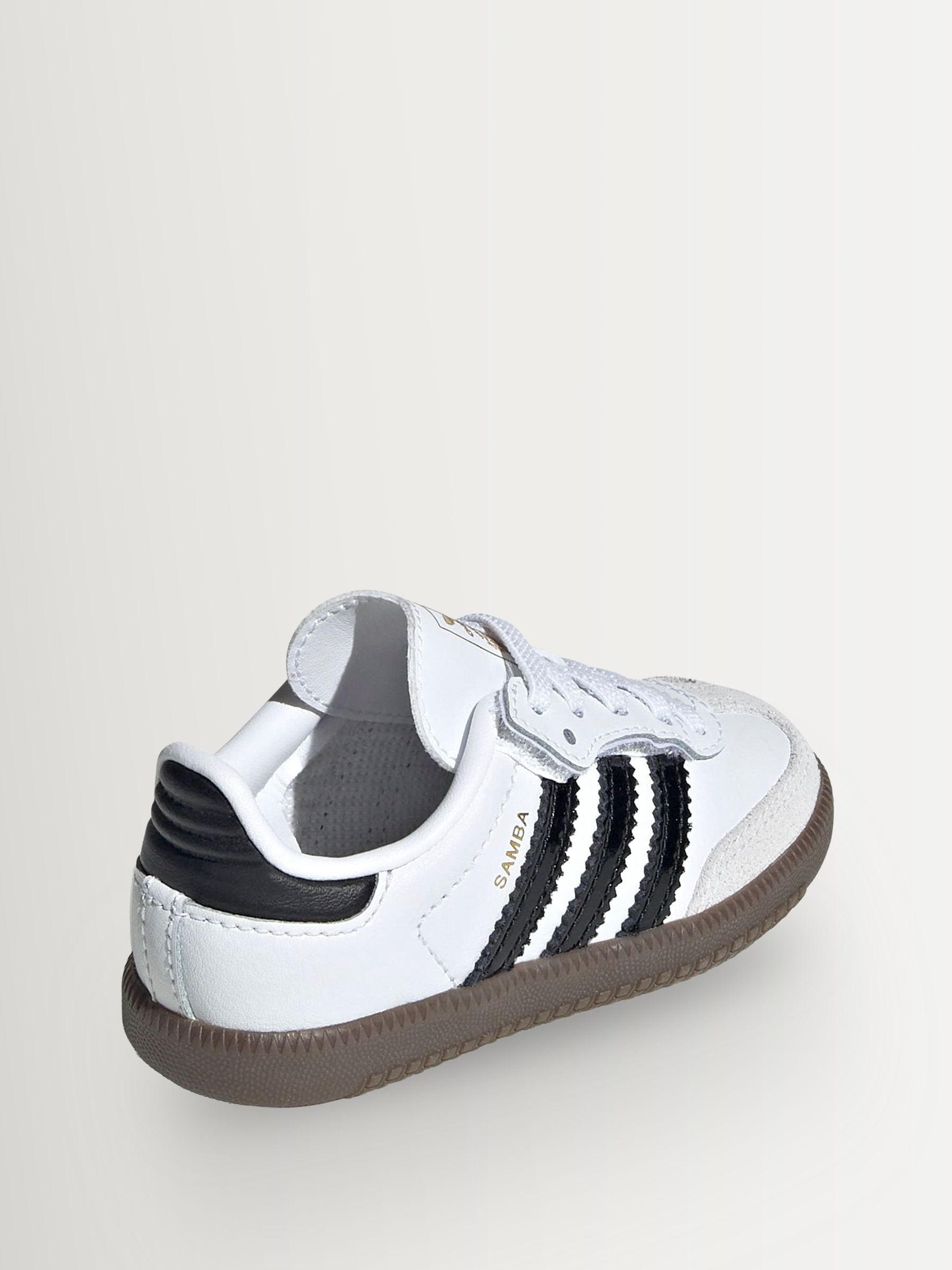 adidas Originals White/Black Samba OG Comfort Closure Elastic Lace Infant Trainers image 7