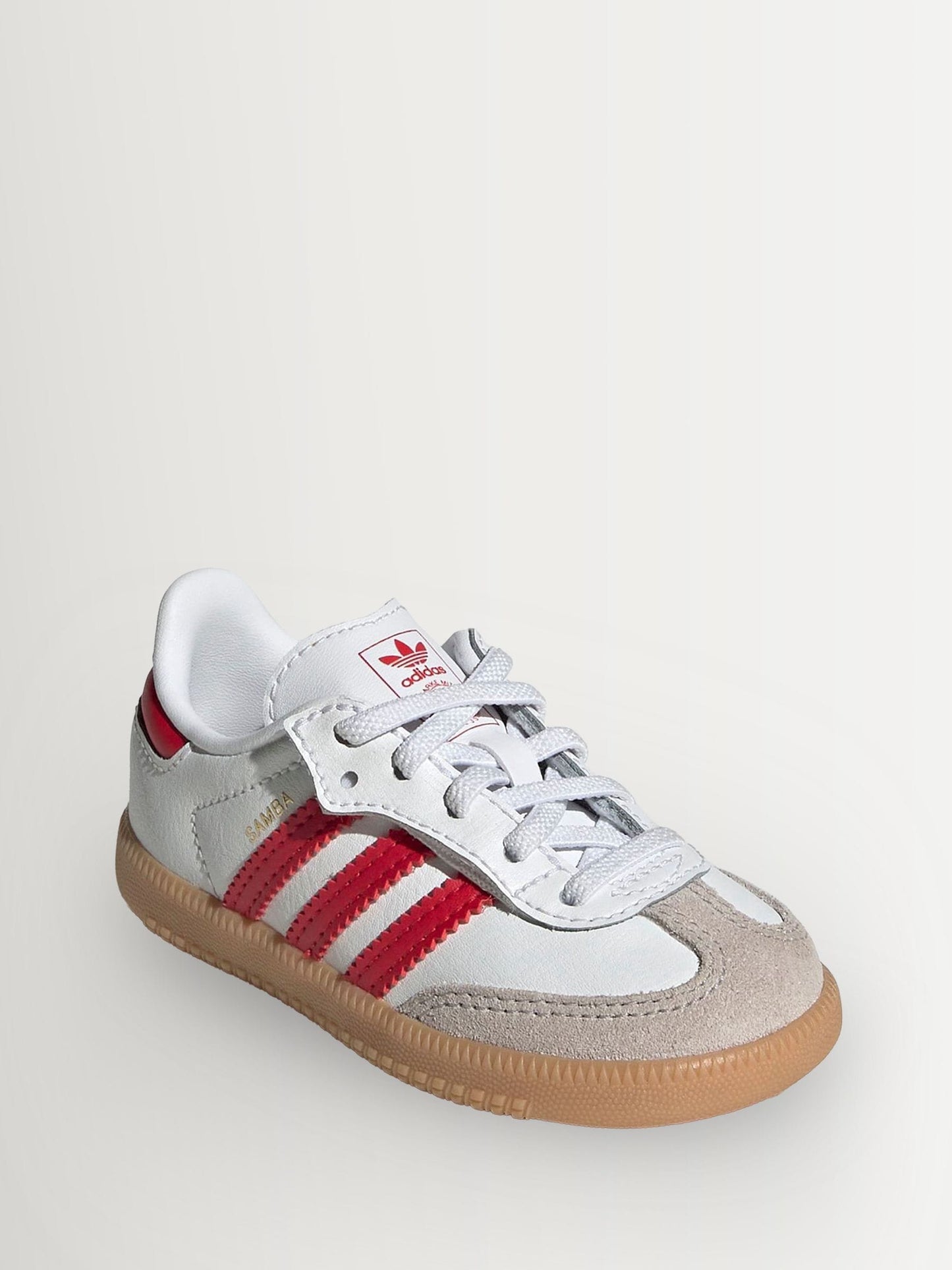 adidas Originals White/Red/Grey Samba OG Comfort Closure Elastic Lace Trainers image 3