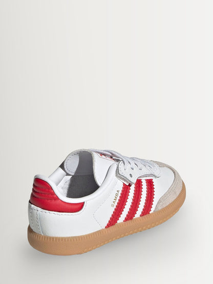 adidas Originals White/Red/Grey Samba OG Comfort Closure Elastic Lace Trainers image 4