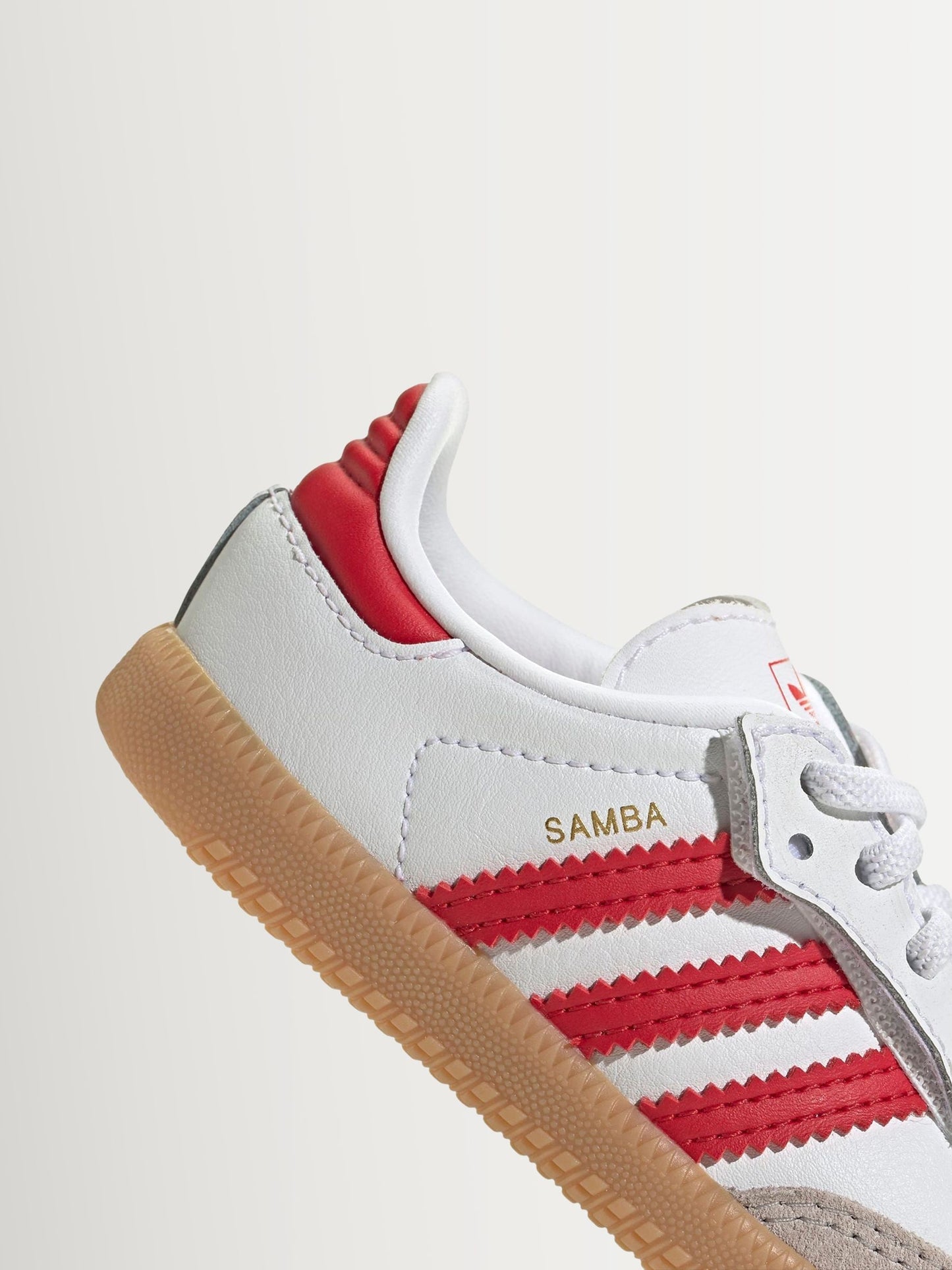 adidas Originals White/Red/Grey Samba OG Comfort Closure Elastic Lace Trainers image 8