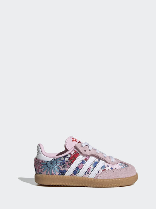 adidas Originals Pink Floral x Liberty London Samba OG Comfort Closure Elastic Lace Infant Trainers image 1