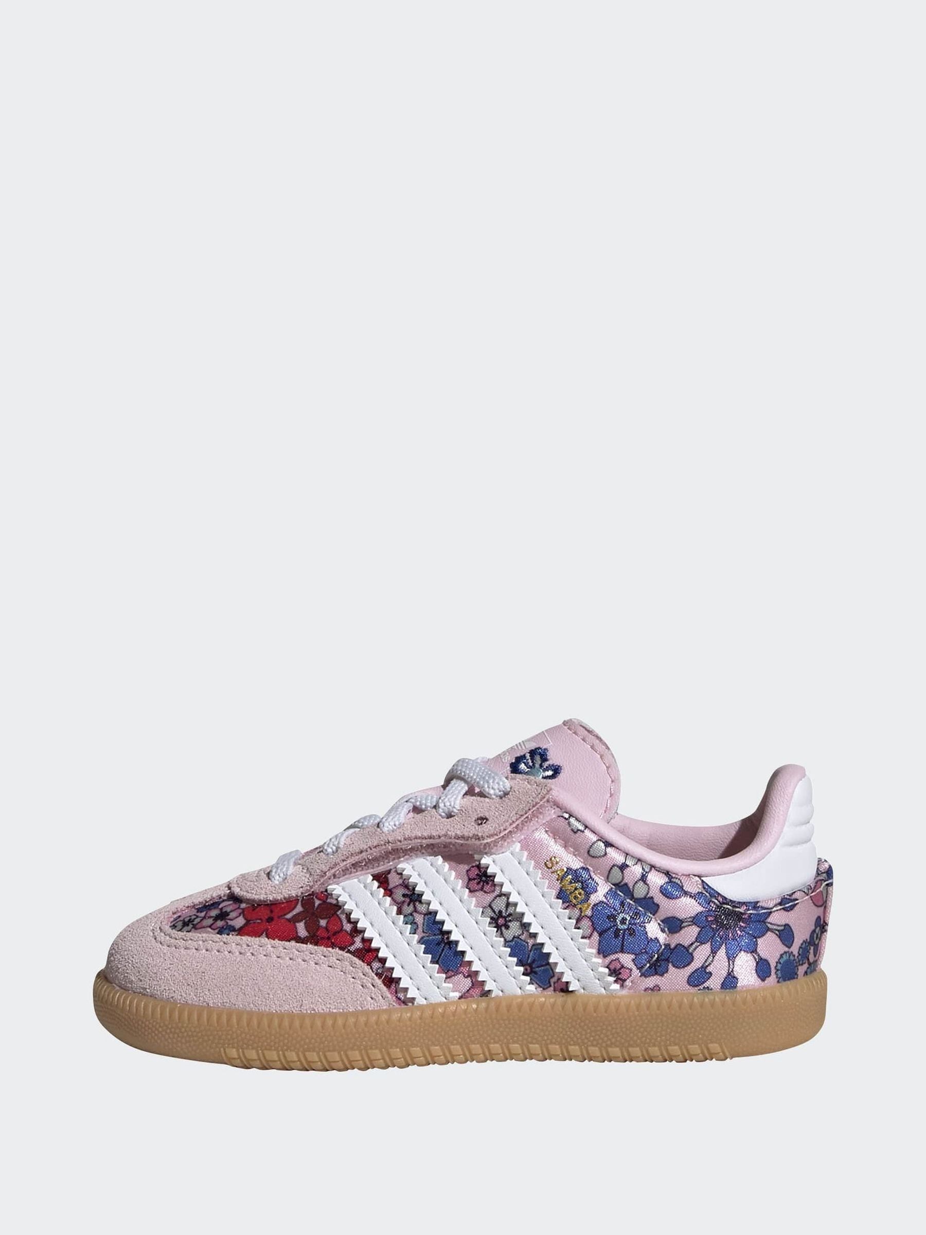 adidas Originals Pink Floral x Liberty London Samba OG Comfort Closure Elastic Lace Infant Trainers image 3