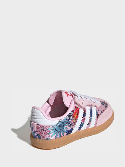 adidas Originals Pink Floral x Liberty London Samba OG Comfort Closure Elastic Lace Infant Trainers image 5