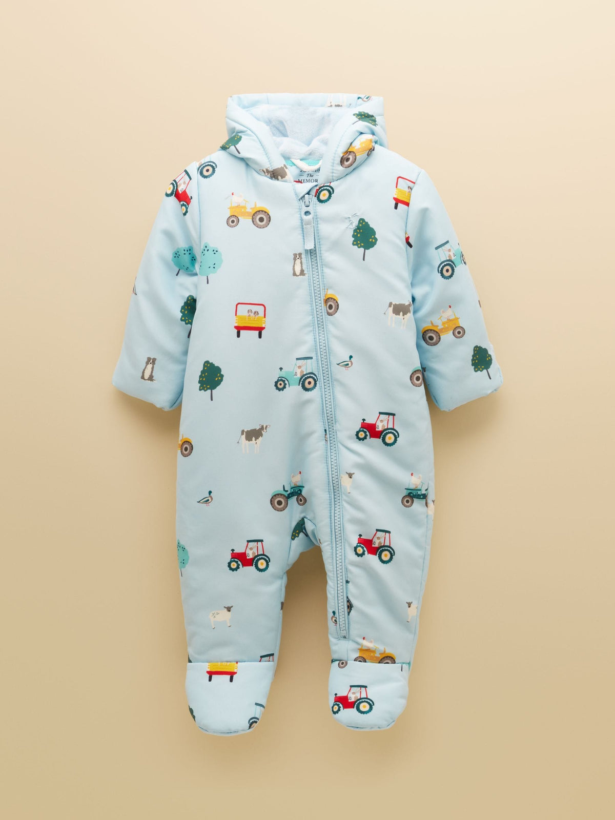 Joules Baby Padded Blue Zip Through Pramsuit - image 1