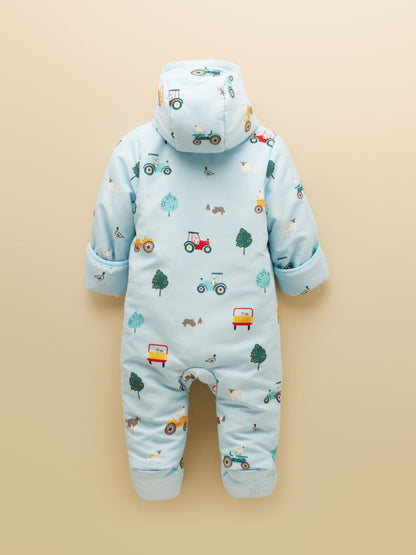Joules Baby Padded Blue Zip Through Pramsuit - image 2