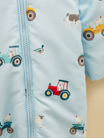 Joules Baby Padded Blue Zip Through Pramsuit - image 3