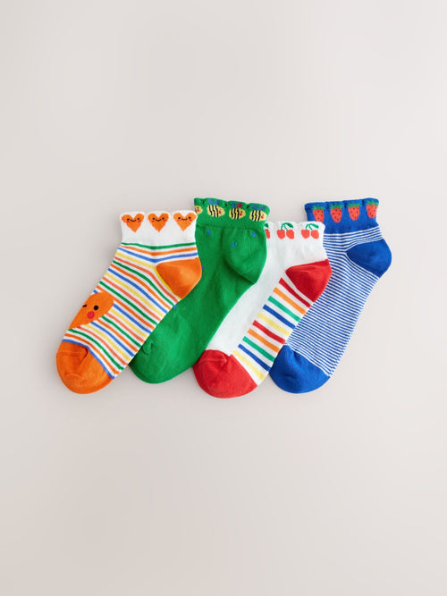 Multi Cotton Rich Trainer Socks 4 Pack image 1