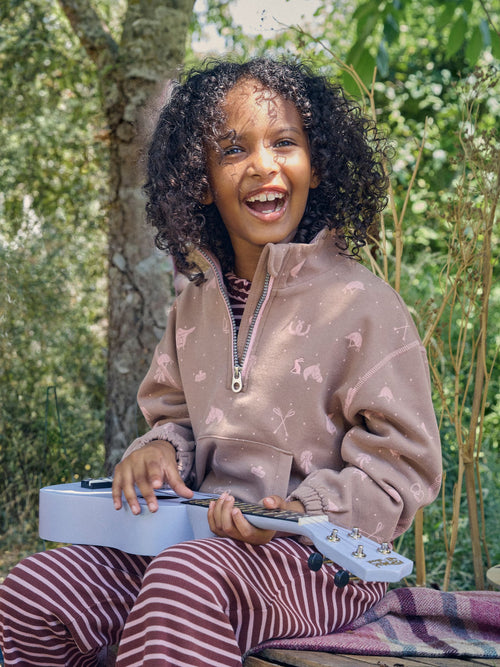 Dsiney Kidz - Joules Girls' Kennedy Chocolate Brown Cropped Quarter Zip Sweatshirt image 1