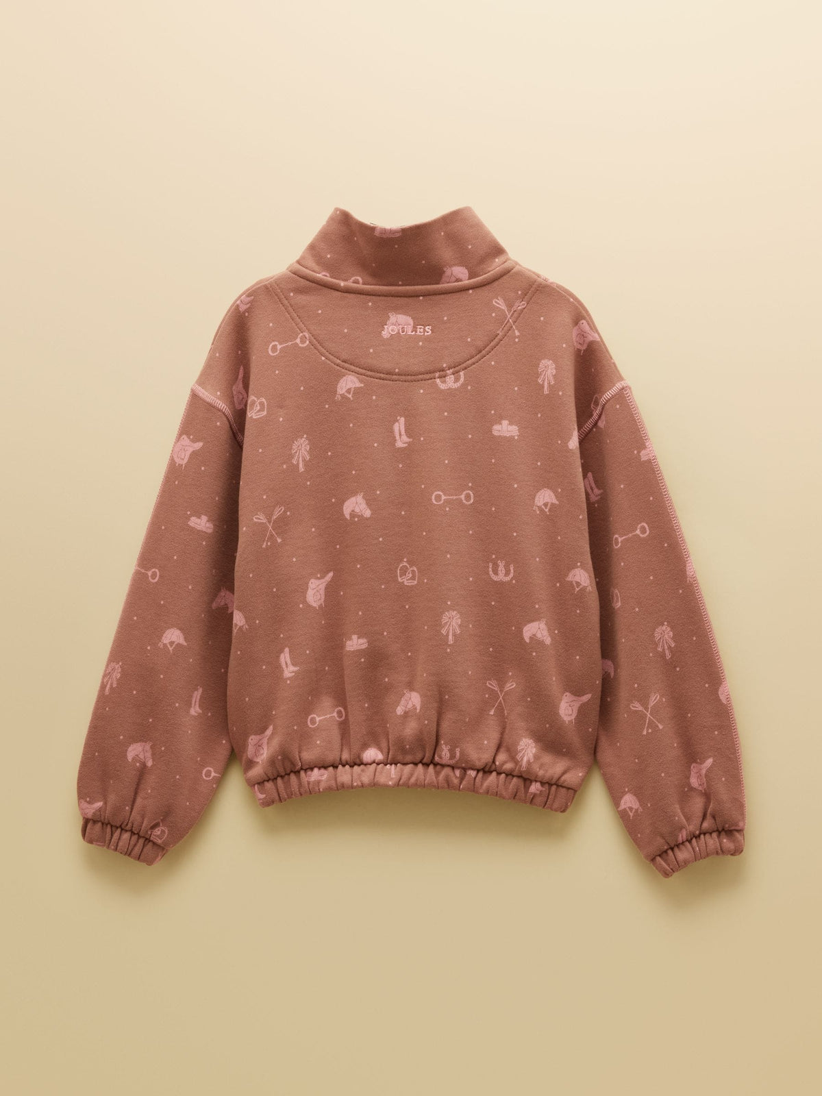 Dsiney Kidz - Joules Girls' Kennedy Chocolate Brown Cropped Quarter Zip Sweatshirt image 3