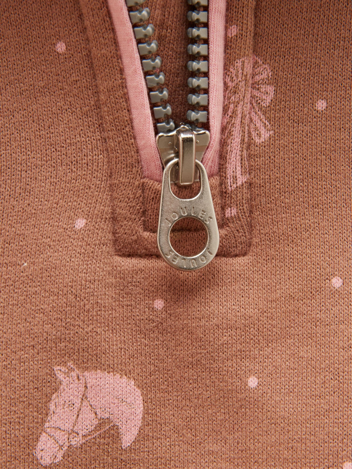 Dsiney Kidz - Joules Girls' Kennedy Chocolate Brown Cropped Quarter Zip Sweatshirt image 4
