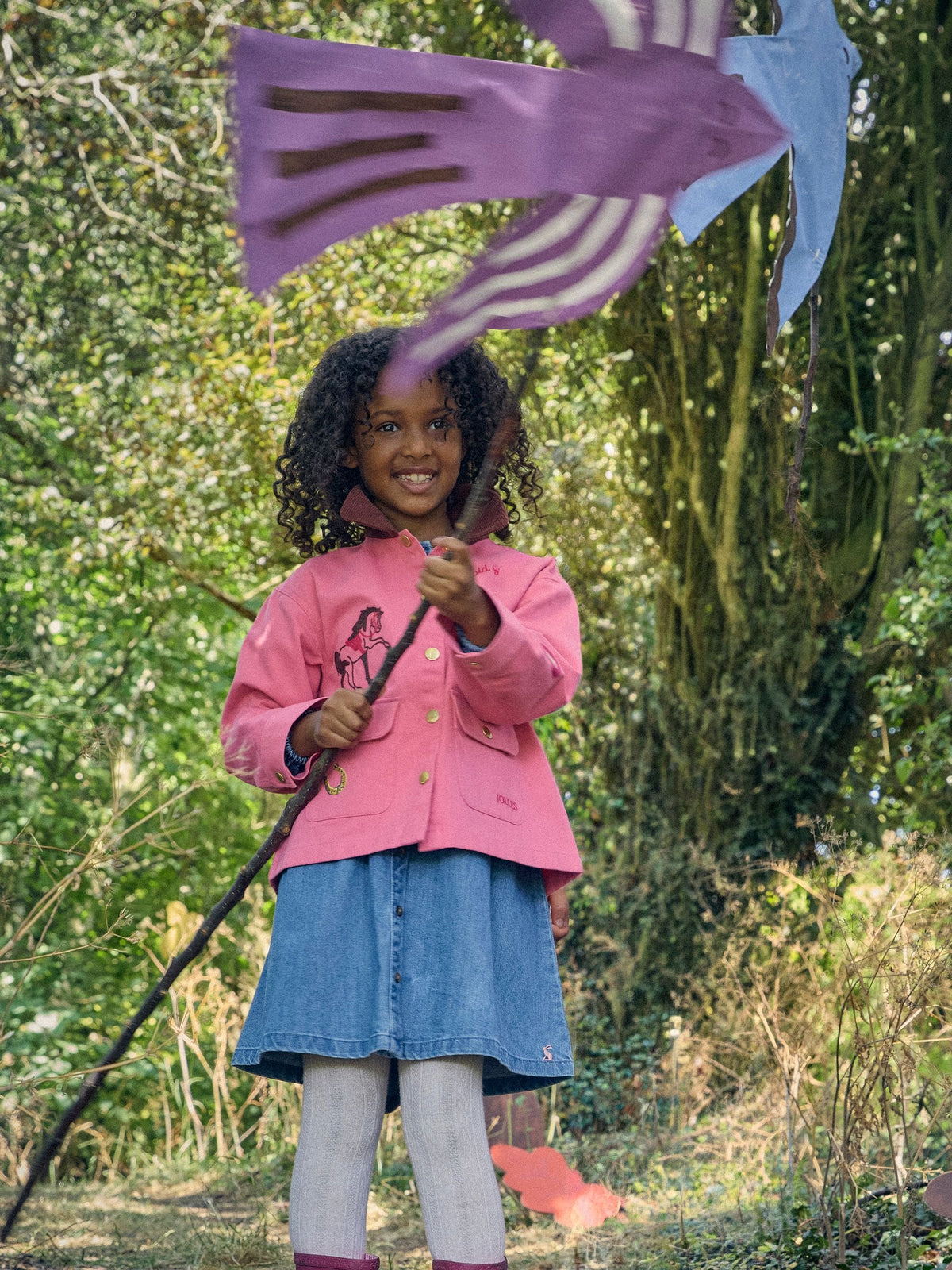 Dsiney Kidz - Joules Girls' Langley Pink Embroidered Item Jacket image 3