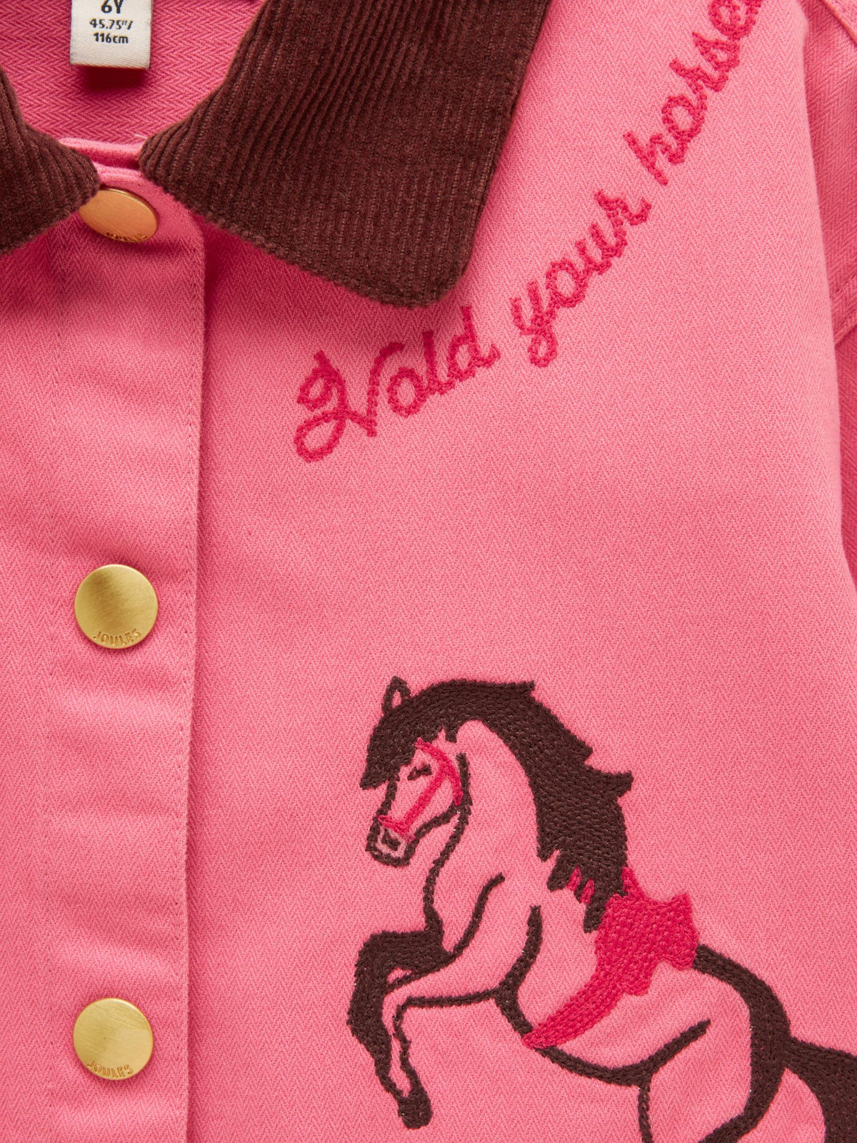 Dsiney Kidz - Joules Girls' Langley Pink Embroidered Item Jacket image 7