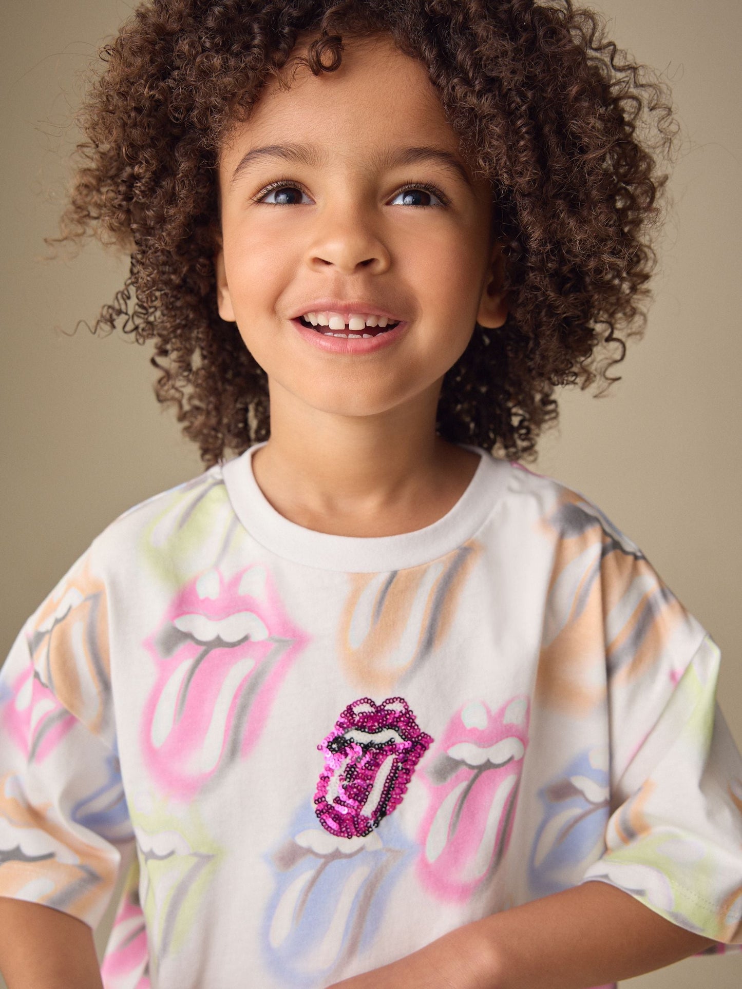 Dsiney Kidz - Multi Rainbow Sequin The Rolling Stones Band T-Shirt (3-16yrs) image 4