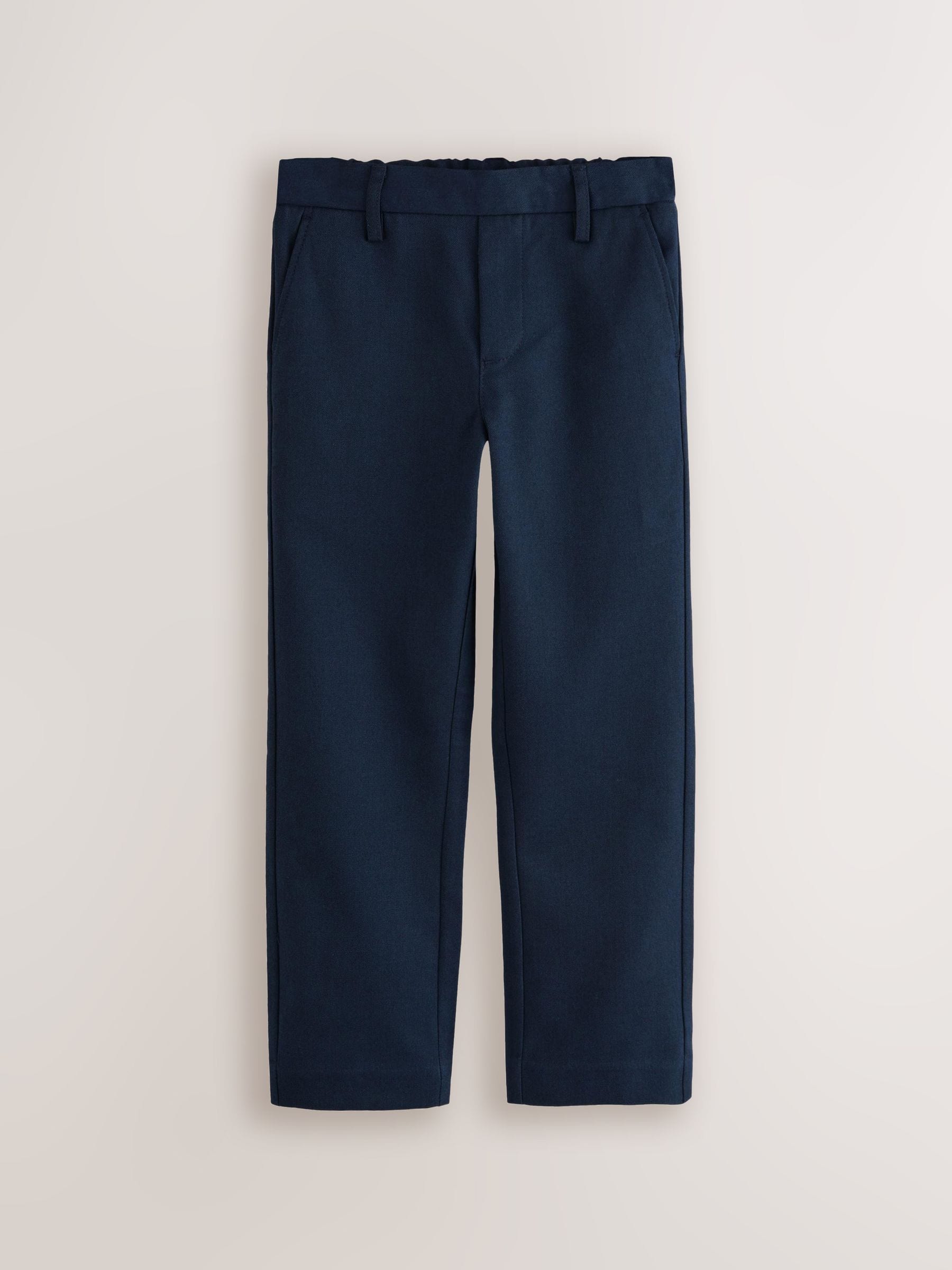 Dsiney Kidz - Navy Straight Leg Pull On Waist School Trousers 5 Pack (3-17yrs) image 2