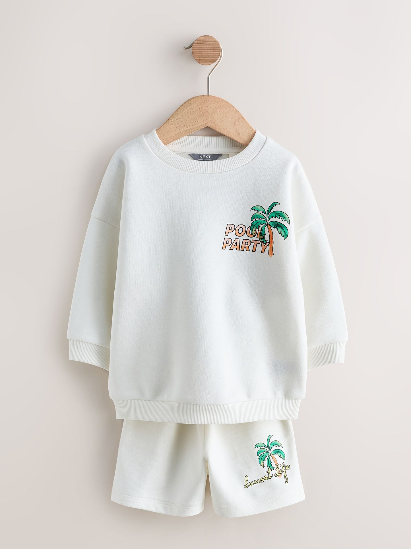 Ecru/White Crew Neck Sweatshirt and Shorts Set (3mths-7yrs) (3mths-7yrs) image 1