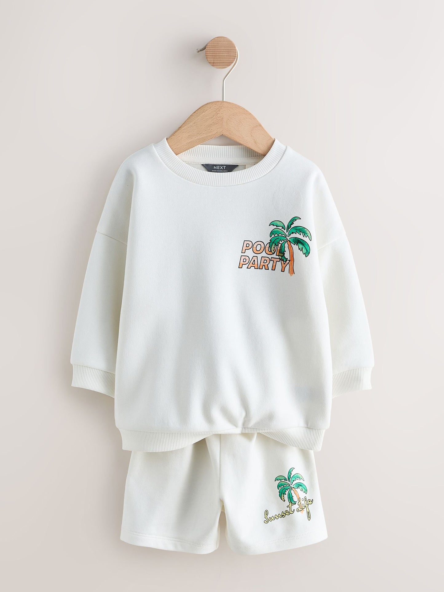 Ecru/White Crew Neck Sweatshirt and Shorts Set (3mths-7yrs) (3mths-7yrs) image 10